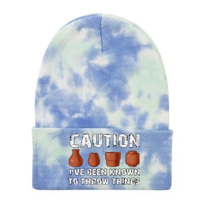 Known To Throw Things Ceramic Pottery Artist Art Lover Maker Tie Dye 12in Knit Beanie