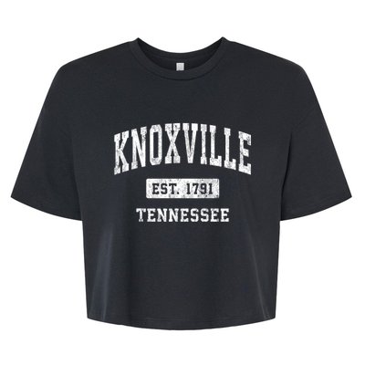 Knoxville Tennessee Tn Vintage Athletic Sports Bella+Canvas Jersey Crop Tee