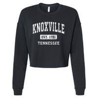 Knoxville Tennessee Tn Vintage Athletic Sports Cropped Pullover Crew