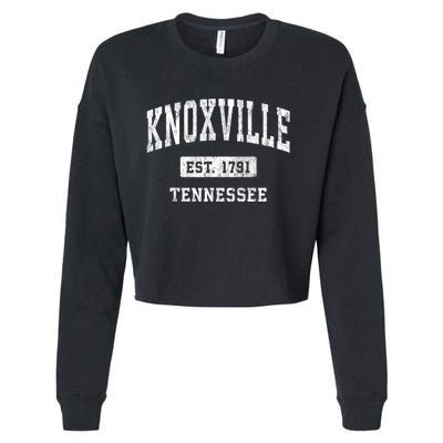 Knoxville Tennessee Tn Vintage Athletic Sports Cropped Pullover Crew