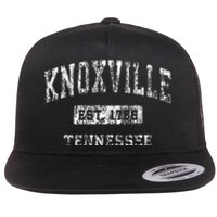 Knoxville Tennessee Tn Vintage Established Sports Flat Bill Trucker Hat