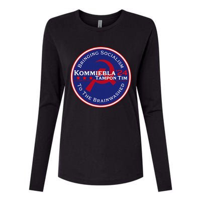 Kommiebla Tampon Tim 24 Political Satire Womens Cotton Relaxed Long Sleeve T-Shirt