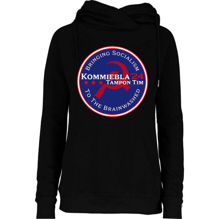 Kommiebla Tampon Tim 24 Political Satire Womens Funnel Neck Pullover Hood