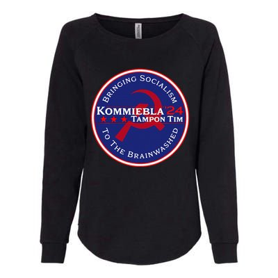 Kommiebla Tampon Tim 24 Political Satire Womens California Wash Sweatshirt