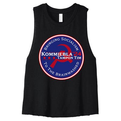 Kommiebla Tampon Tim 24 Political Satire Women's Racerback Cropped Tank