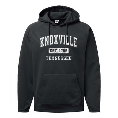 Knoxville Tennessee Tn Vintage Established Sports Design Performance Fleece Hoodie