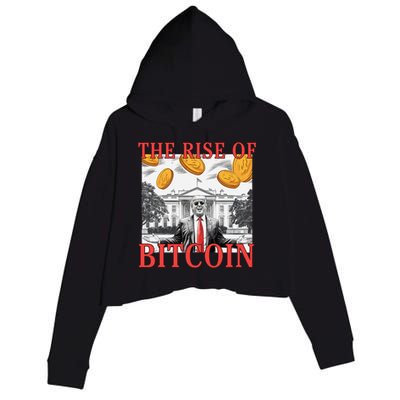 Kawaii Trump The Rise Of Bitcoin White House DaddyS Home Crop Fleece Hoodie