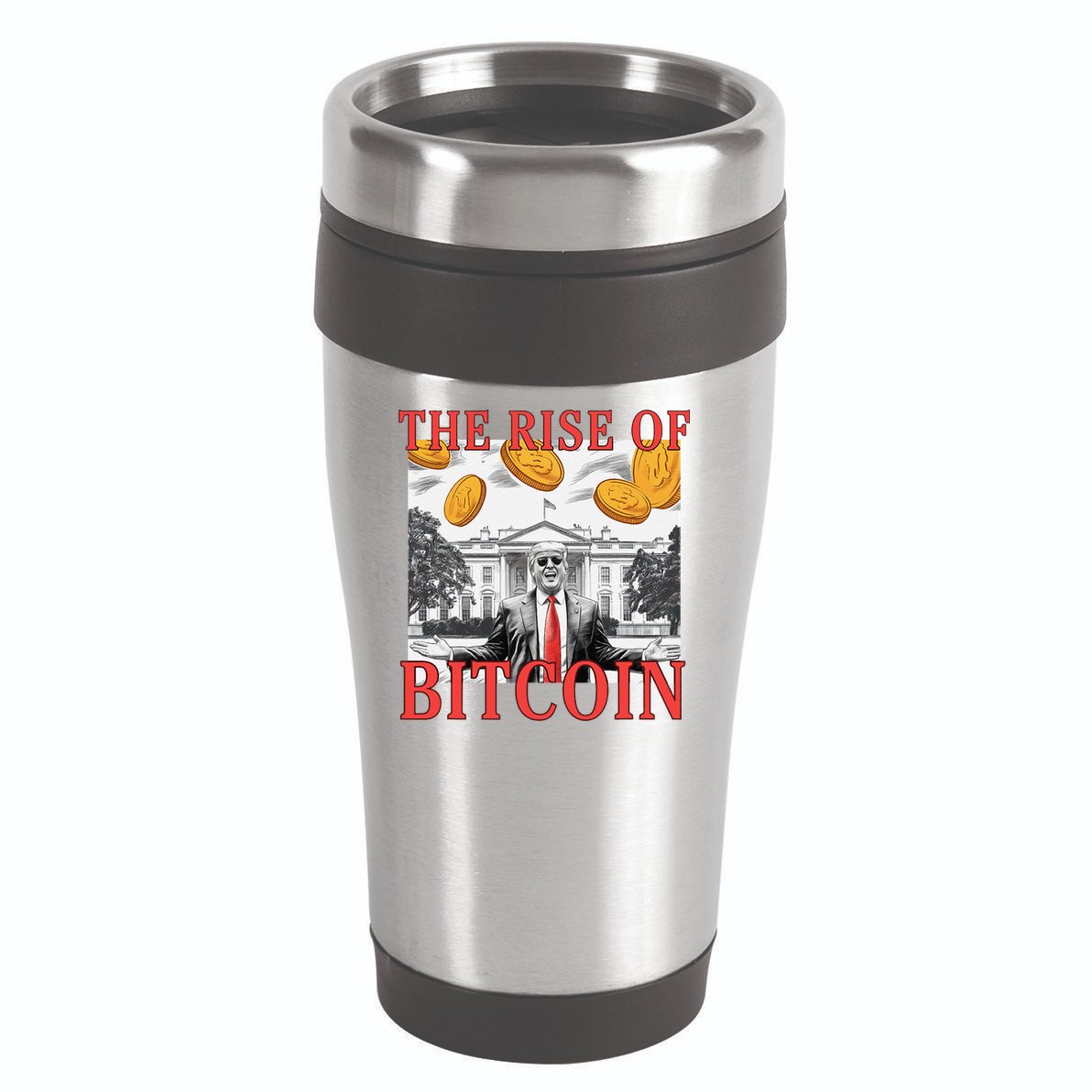 Kawaii Trump The Rise Of Bitcoin White House DaddyS Home 16oz Travel Tumbler