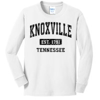 Knoxville Tennessee Tn Vintage Established Athletic Sports Design Kids Long Sleeve Shirt