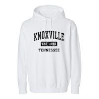 Knoxville Tennessee Tn Vintage Established Sports Design Garment-Dyed Fleece Hoodie