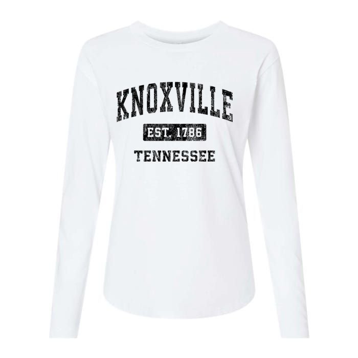 Knoxville Tennessee Tn Vintage Established Sports Design Womens Cotton Relaxed Long Sleeve T-Shirt