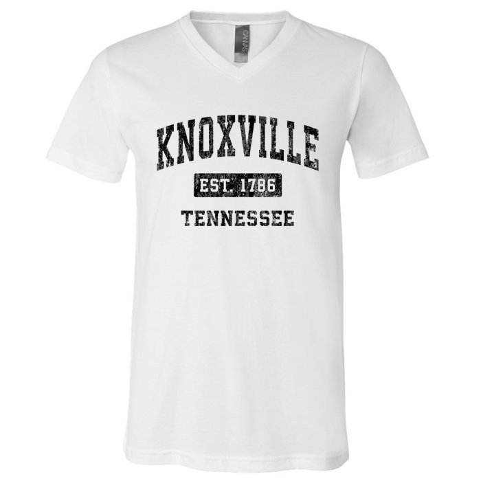 Knoxville Tennessee Tn Vintage Established Sports Design V-Neck T-Shirt