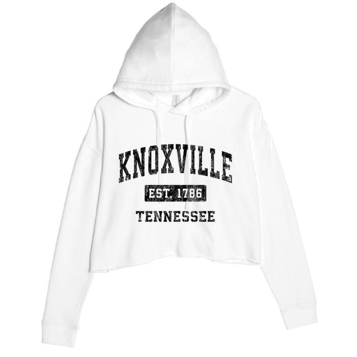 Knoxville Tennessee Tn Vintage Established Sports Design Crop Fleece Hoodie