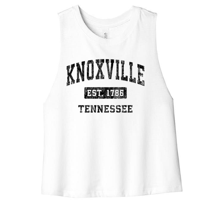 Knoxville Tennessee Tn Vintage Established Sports Design Women's Racerback Cropped Tank