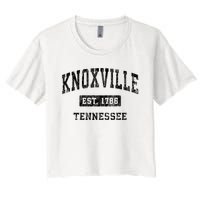 Knoxville Tennessee Tn Vintage Established Sports Design Women's Crop Top Tee