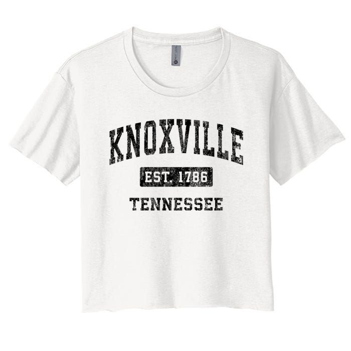 Knoxville Tennessee Tn Vintage Established Sports Design Women's Crop Top Tee