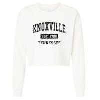 Knoxville Tennessee Tn Vintage Established Sports Design Cropped Pullover Crew