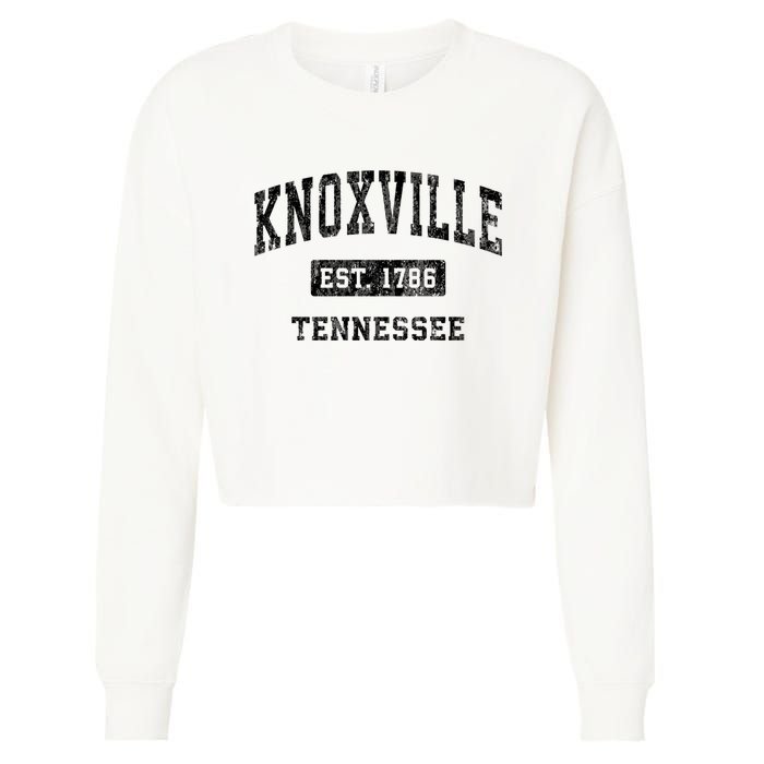 Knoxville Tennessee Tn Vintage Established Sports Design Cropped Pullover Crew