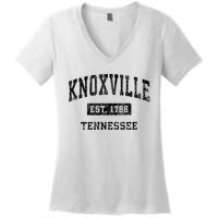 Knoxville Tennessee Tn Vintage Established Sports Design Women's V-Neck T-Shirt