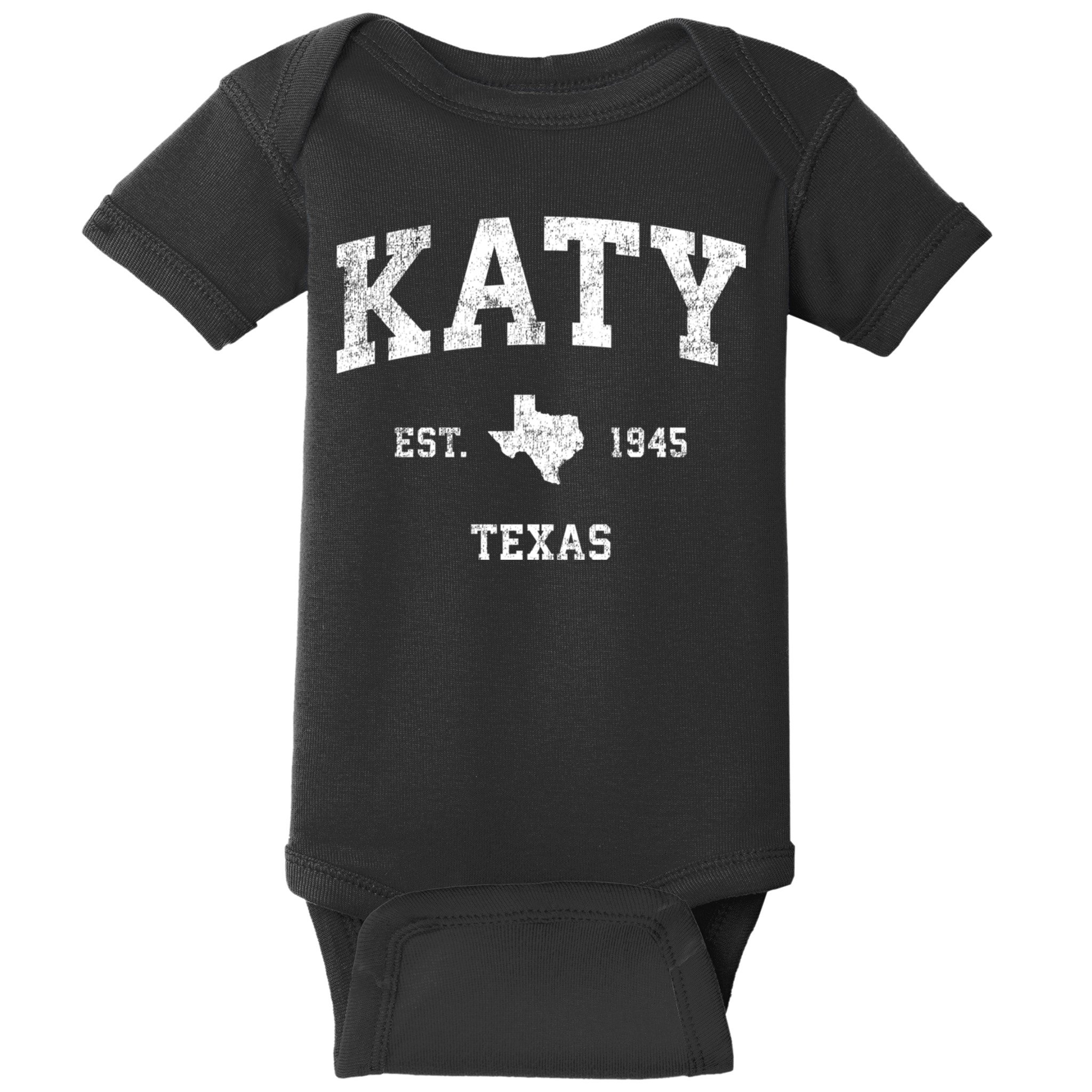 Katy Texas Tx Vintage Athletic Sports Design Established Baby Bodysuit
