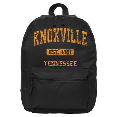 Knoxville Tennessee Tn Vintage Athletic Sports 16 in Basic Backpack