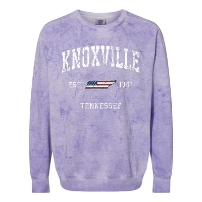 Knoxville Tennessee Tn Vintage American Flag Sports Design Colorblast Crewneck Sweatshirt