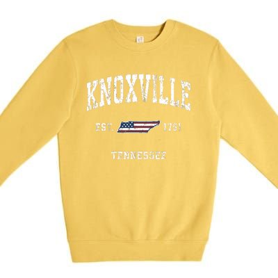 Knoxville Tennessee Tn Vintage American Flag Sports Design Premium Crewneck Sweatshirt