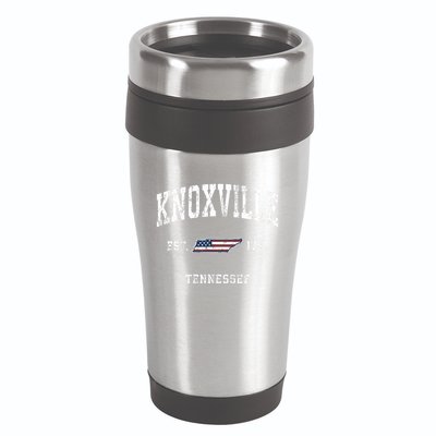 Knoxville Tennessee Tn Vintage American Flag Sports Design 16oz Travel Tumbler