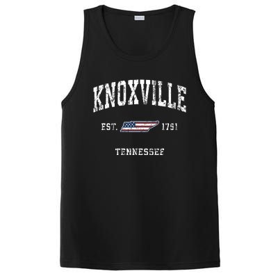 Knoxville Tennessee Tn Vintage American Flag Sports Design PosiCharge Competitor Tank