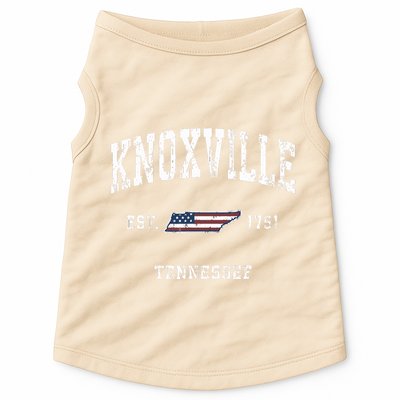 Knoxville Tennessee Tn Vintage American Flag Sports Design Doggie Tank