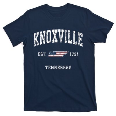 Knoxville Tennessee Tn Vintage American Flag Sports Design T-Shirt