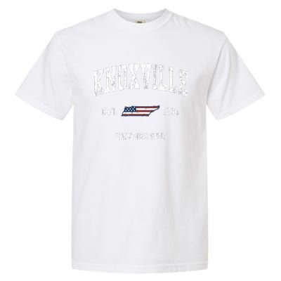 Knoxville Tennessee Tn Vintage American Flag Sports Design Garment-Dyed Heavyweight T-Shirt