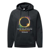 Kerrville Texas Totality Total Solar Eclipse April 8 2024 Performance Fleece Hoodie