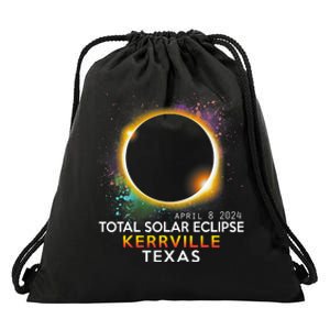 Kerrville Texas Totality Total Solar Eclipse April 8 2024 Drawstring Bag