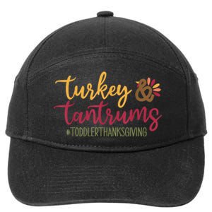 Kids Turkey & Tantrums Cute Life Funny Thanksgiving 7-Panel Snapback Hat