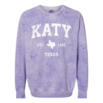 Katy Texas Tx Vintage Athletic Sports Colorblast Crewneck Sweatshirt