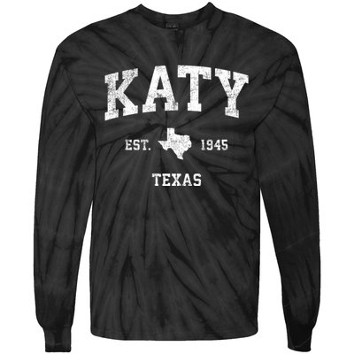 Katy Texas Tx Vintage Athletic Sports Tie-Dye Long Sleeve Shirt