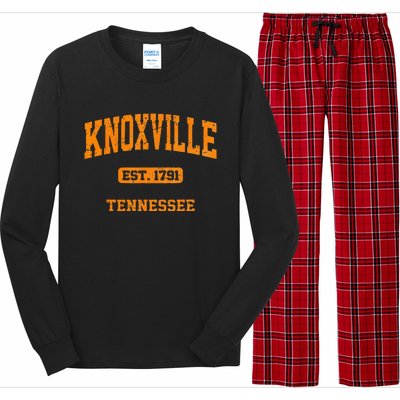 Knoxville Tennessee TN Vintage State Athletic Style Long Sleeve Pajama Set