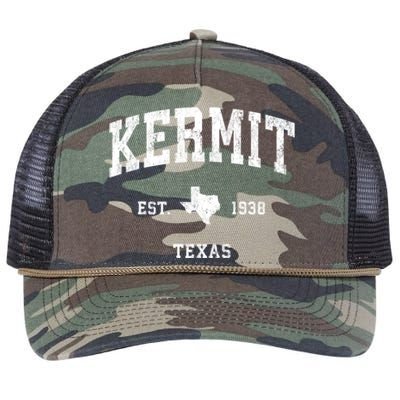 Kermit Texas Tx Vintage Athletic Sports Retro Rope Trucker Hat Cap