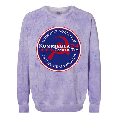 Kommiebla Tampon Tim 24 Political Satire Colorblast Crewneck Sweatshirt