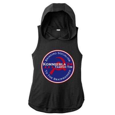 Kommiebla Tampon Tim 24 Political Satire Ladies PosiCharge Tri-Blend Wicking Draft Hoodie Tank