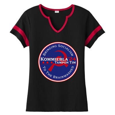 Kommiebla Tampon Tim 24 Political Satire Ladies Halftime Notch Neck Tee