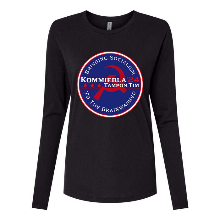 Kommiebla Tampon Tim 24 Political Satire Womens Cotton Relaxed Long Sleeve T-Shirt