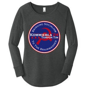 Kommiebla Tampon Tim 24 Political Satire Women's Perfect Tri Tunic Long Sleeve Shirt