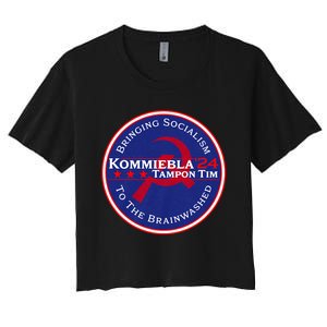 Kommiebla Tampon Tim 24 Political Satire Women's Crop Top Tee