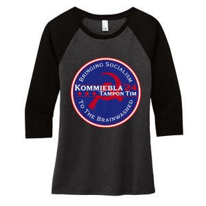 Kommiebla Tampon Tim 24 Political Satire Women's Tri-Blend 3/4-Sleeve Raglan Shirt