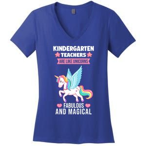 Kindergarten Teacher Unicorns Kindergarten Gift Women's V-Neck T-Shirt