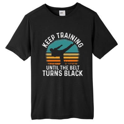 Keep Training Until The Belt Turns Black Retro Karate Tall Fusion ChromaSoft Performance T-Shirt