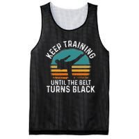 Keep Training Until The Belt Turns Black Retro Karate Mesh Reversible Basketball Jersey Tank