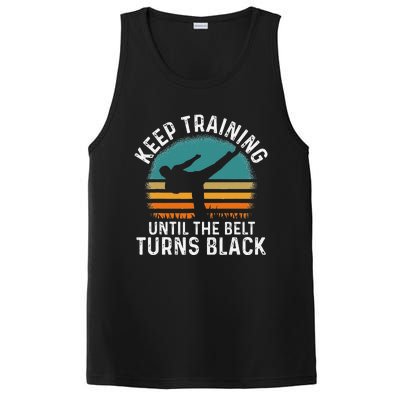 Keep Training Until The Belt Turns Black Retro Karate PosiCharge Competitor Tank